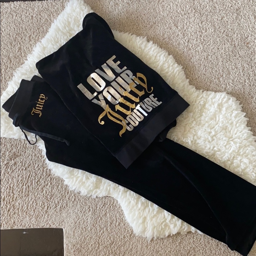 Velour Juicy Couture Black Tracksuit